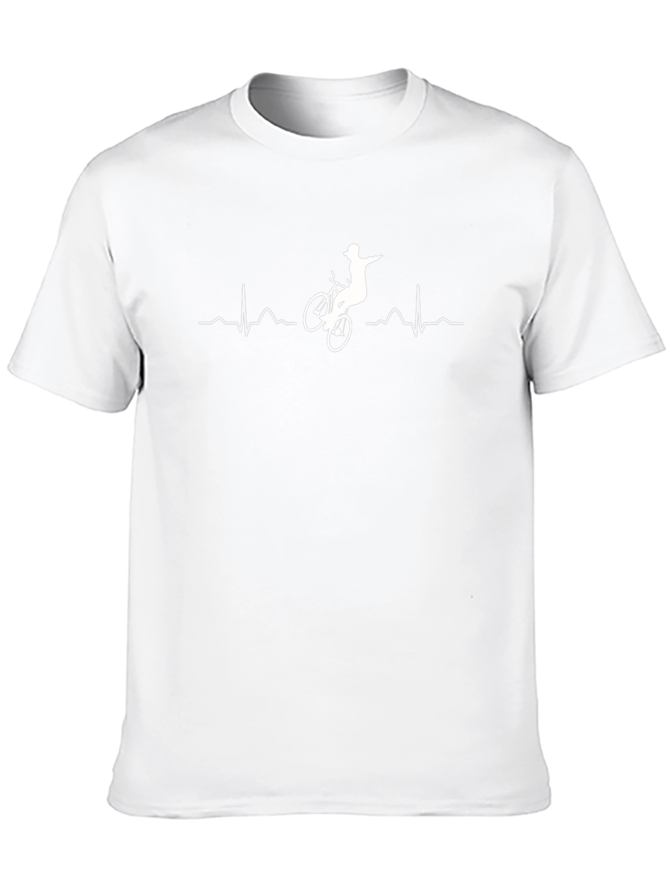 Mountain Biker Heartbeat Graphic Tee - Cool Rider Shirt