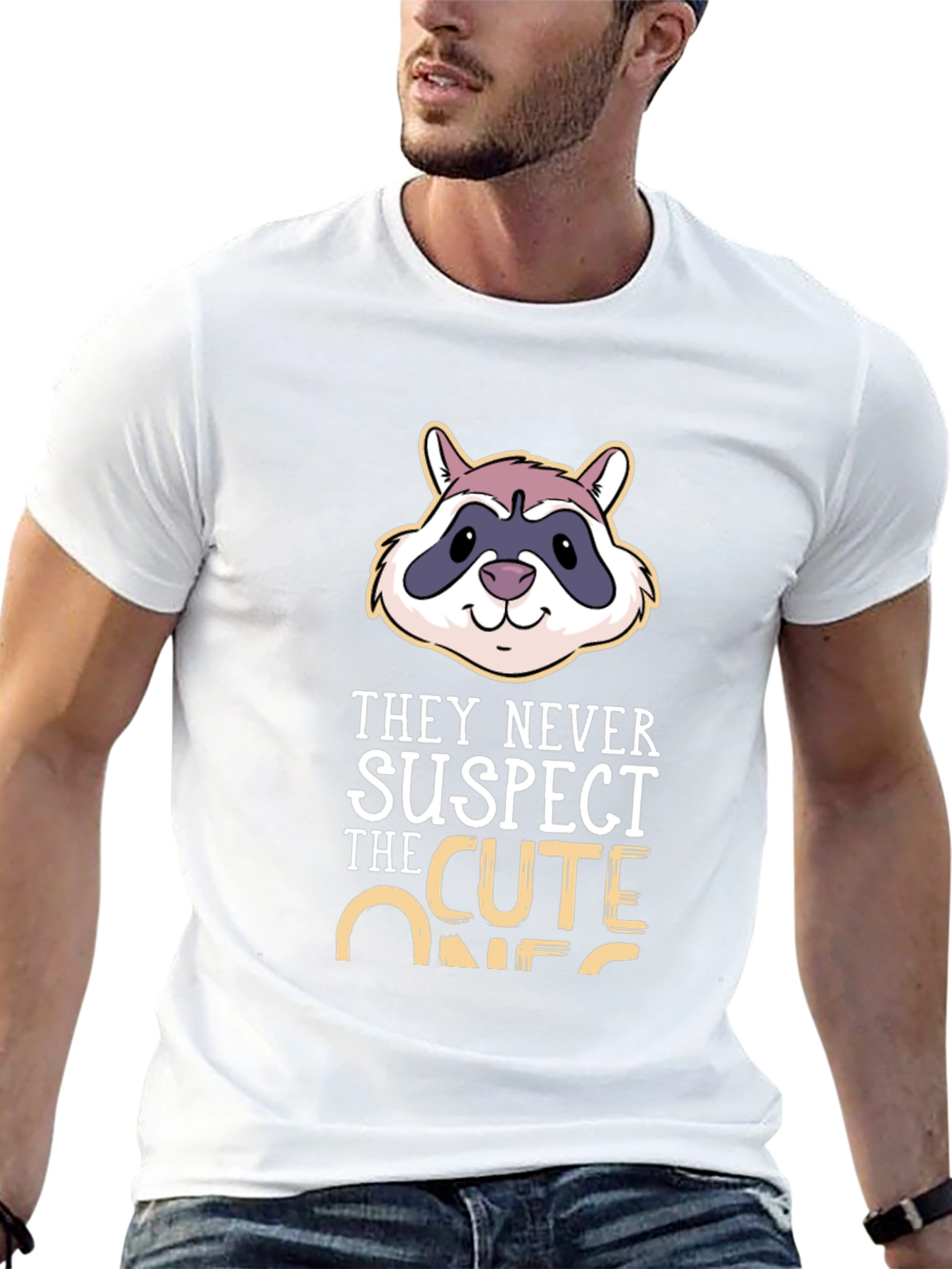 Cute Raccoon T-Shirt - They Never Suspect!