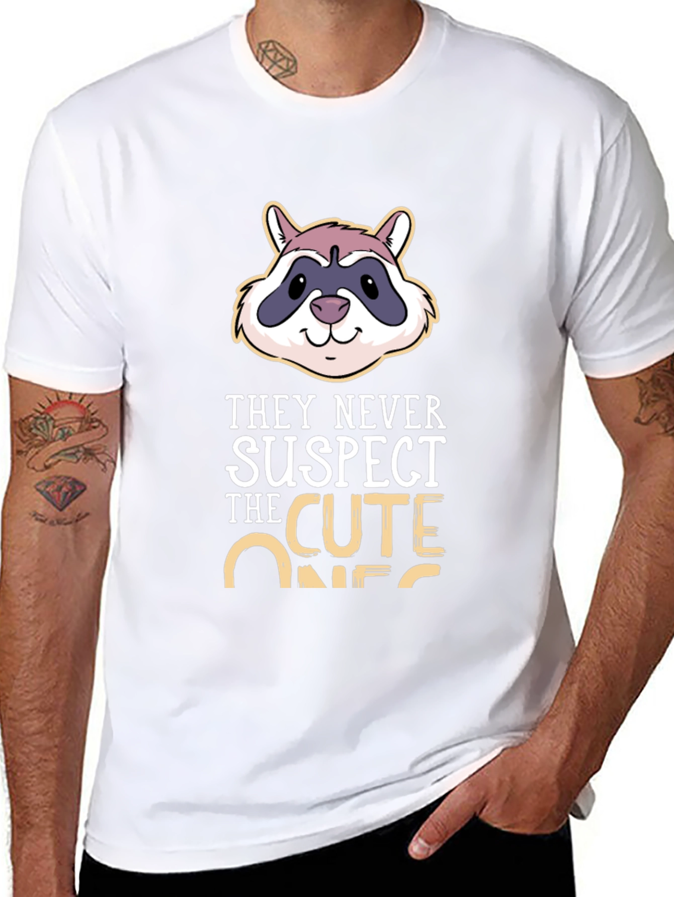 Cute Raccoon T-Shirt - They Never Suspect!