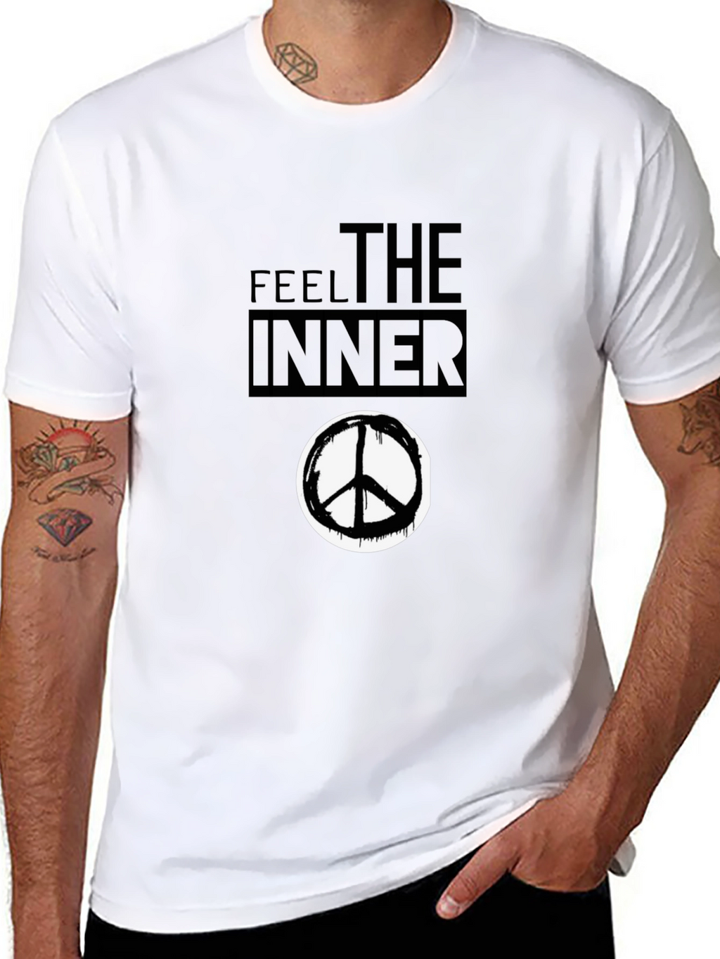 Feel the Inner Peace Black Graphic T-Shirt