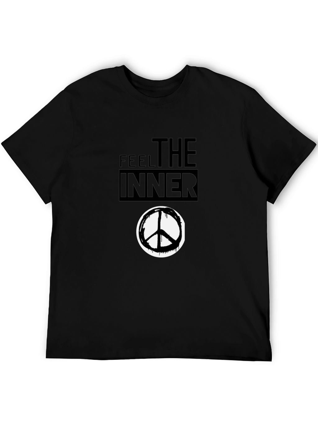 Feel the Inner Peace Black Graphic T-Shirt