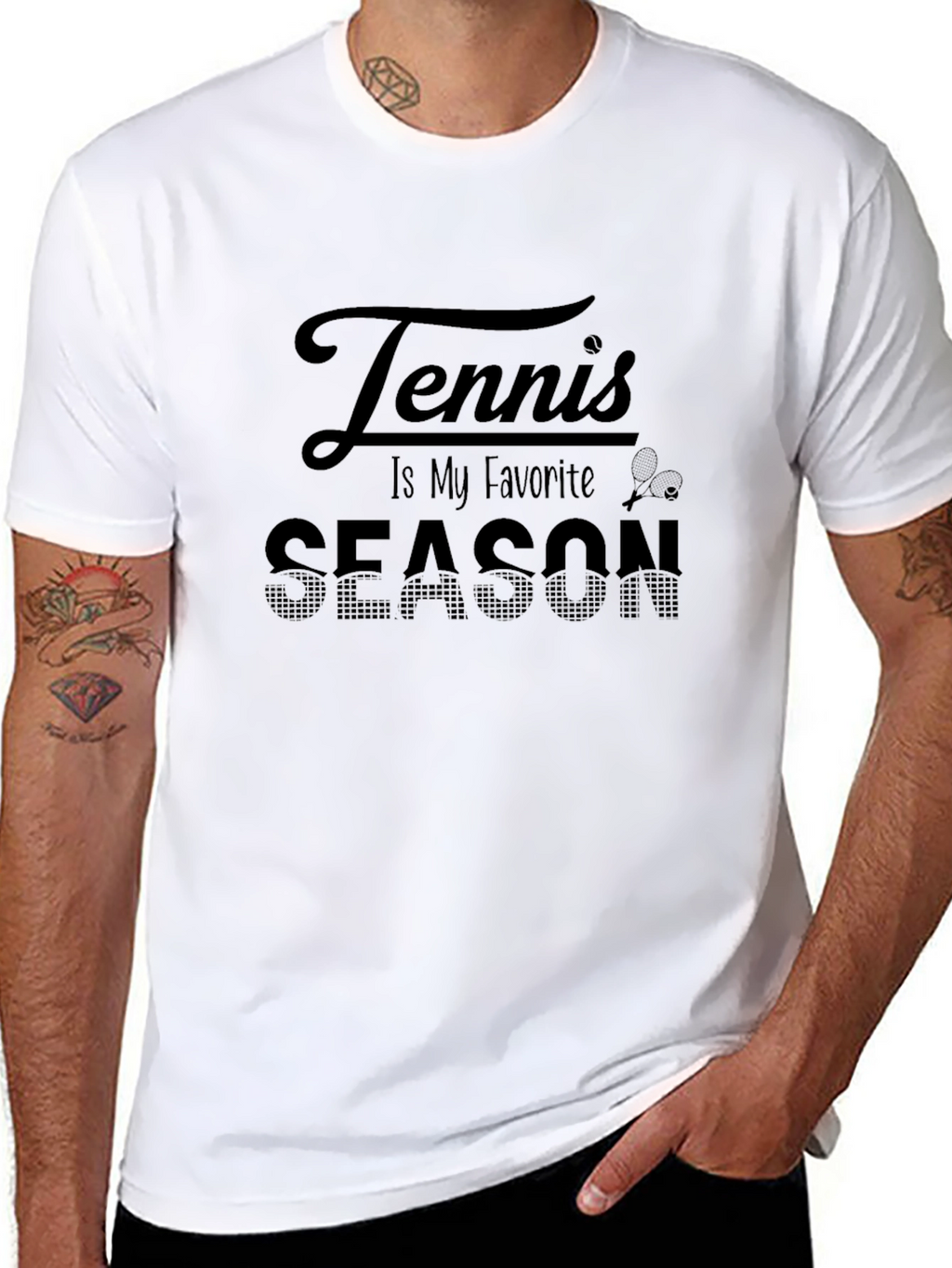 Tennis Is My Favorite Season Black T-Shirt