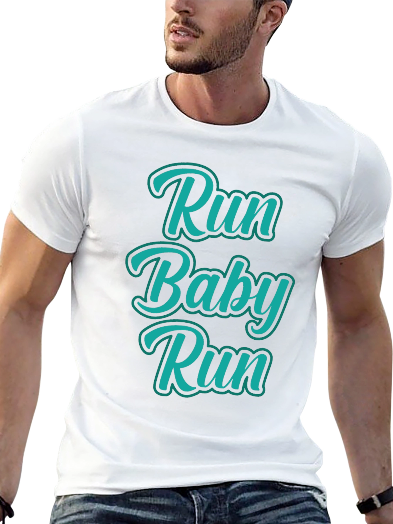 Run Baby Run Black Graphic Tee