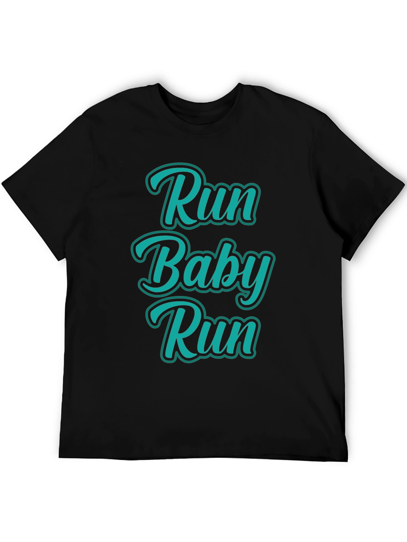 Run Baby Run Black Graphic Tee