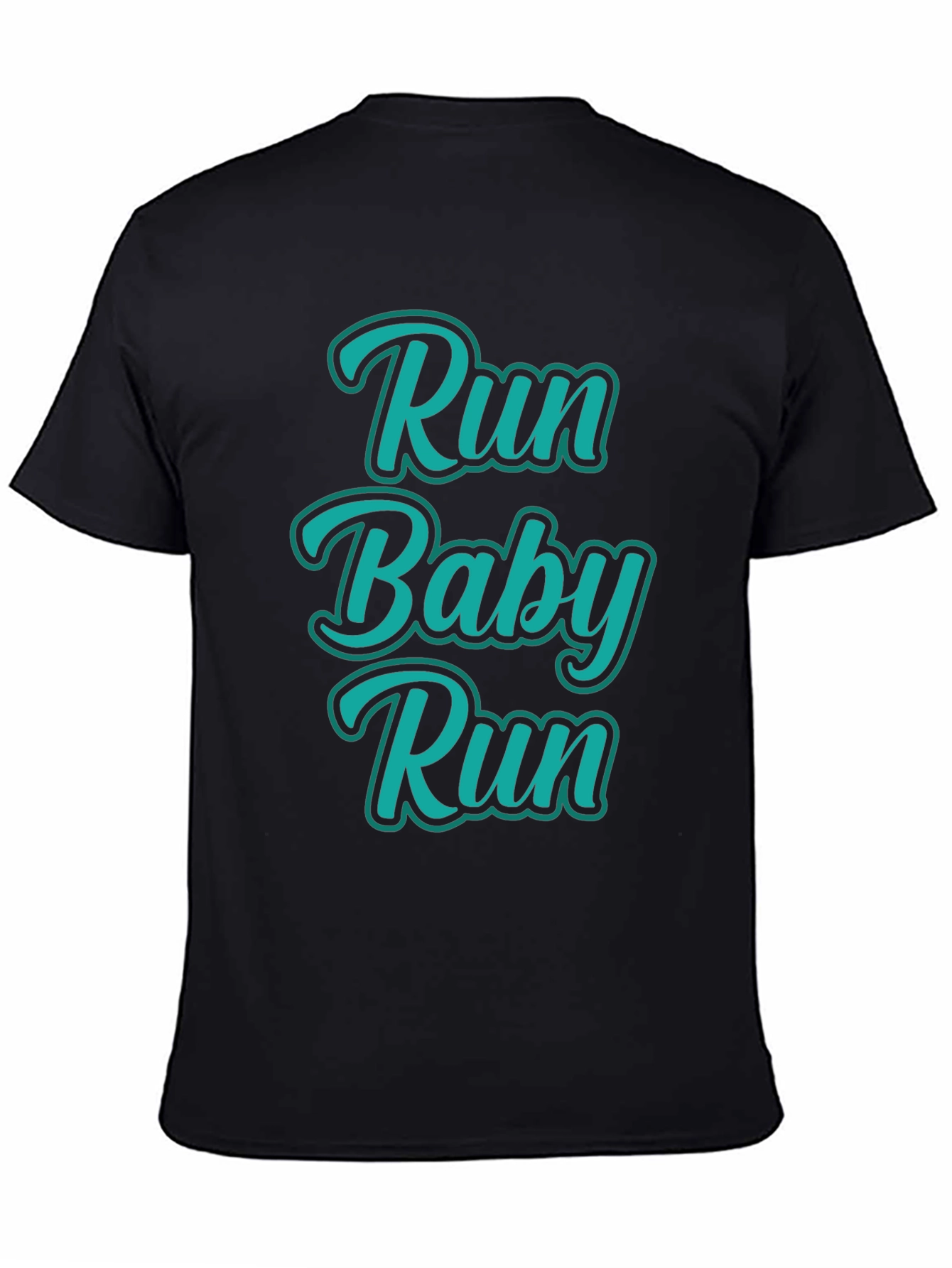 Run Baby Run Black Graphic Tee
