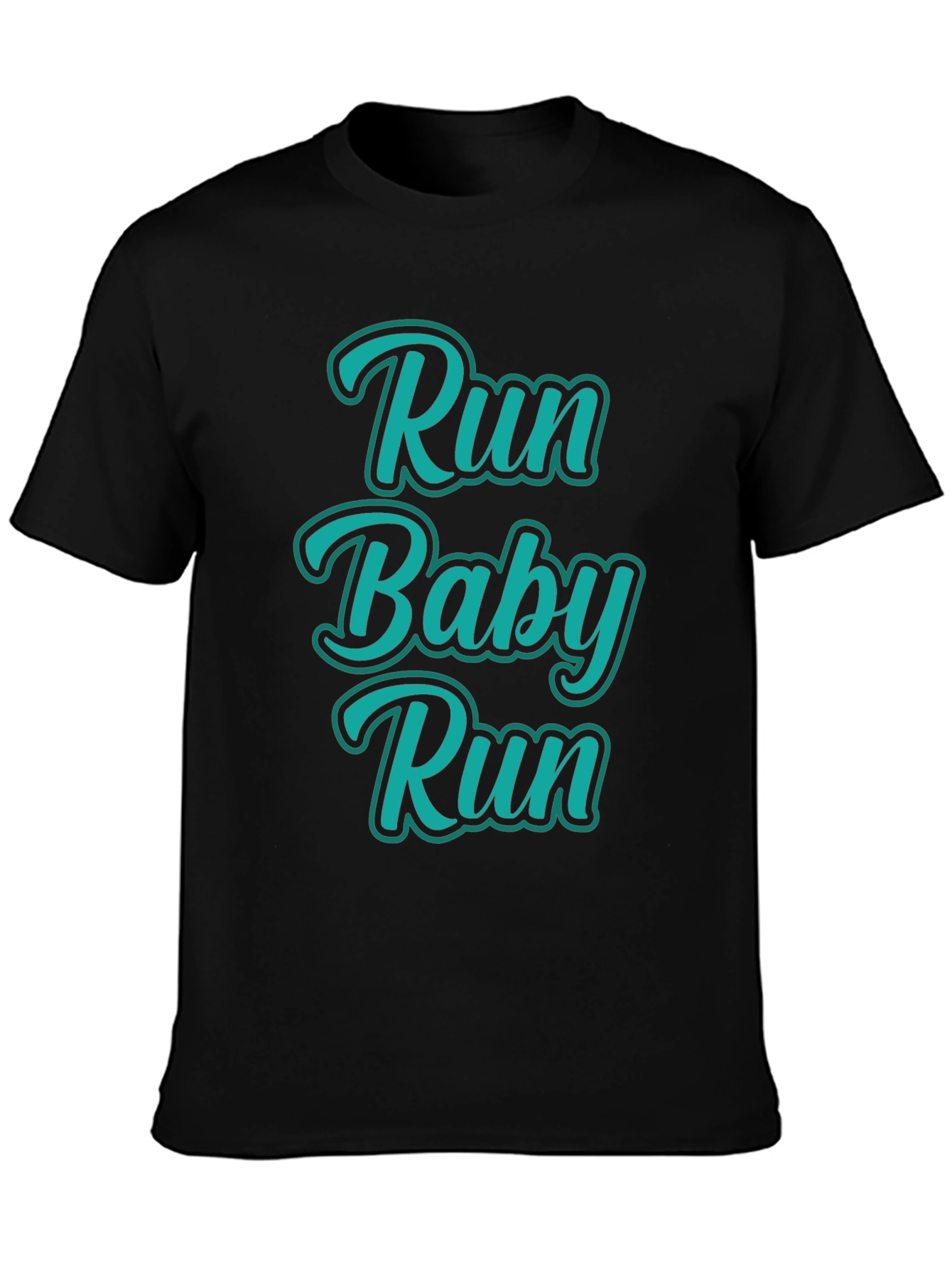 Run Baby Run Black Graphic Tee