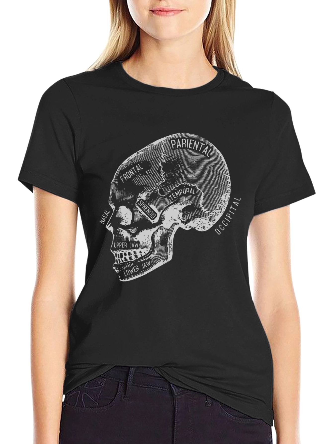 Anatomical Skull T-Shirt - Gothic Halloween Tee