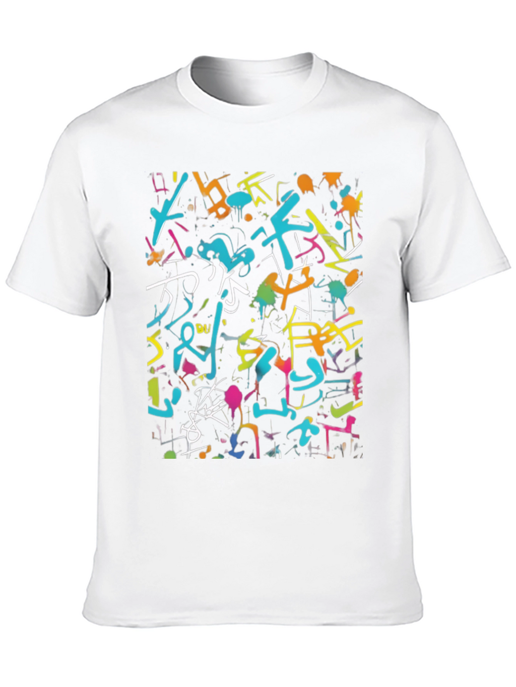 Abstract Graffiti Art Print Black T-Shirt