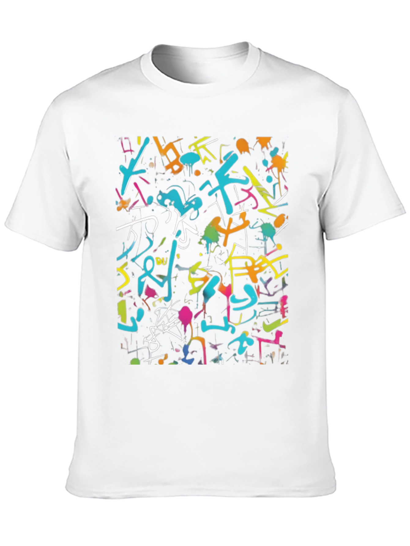 Abstract Graffiti Art Print Black T-Shirt