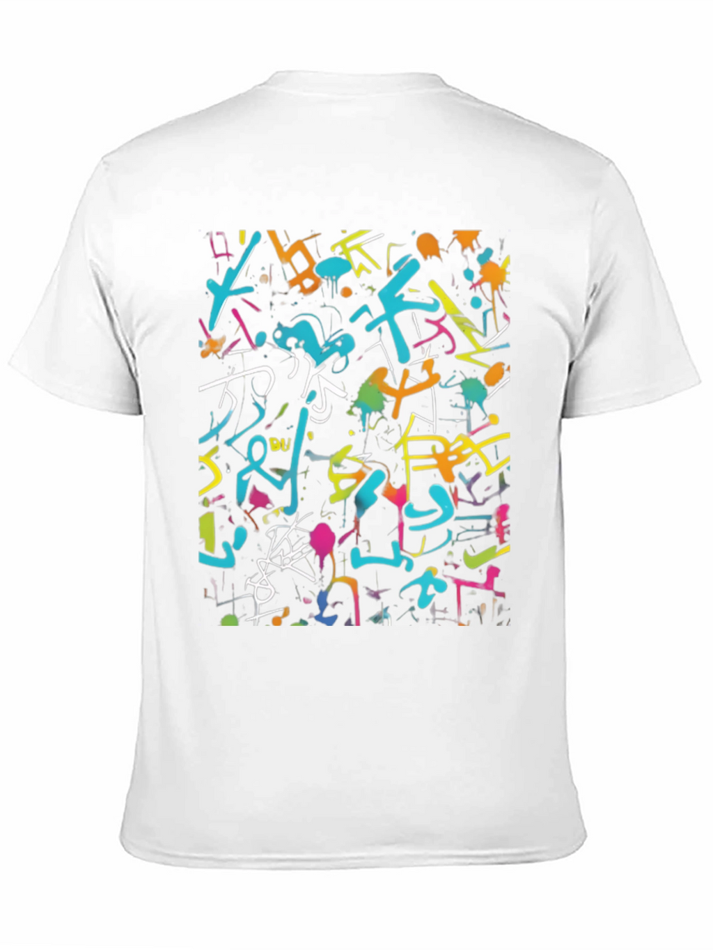 Abstract Graffiti Art Print Black T-Shirt