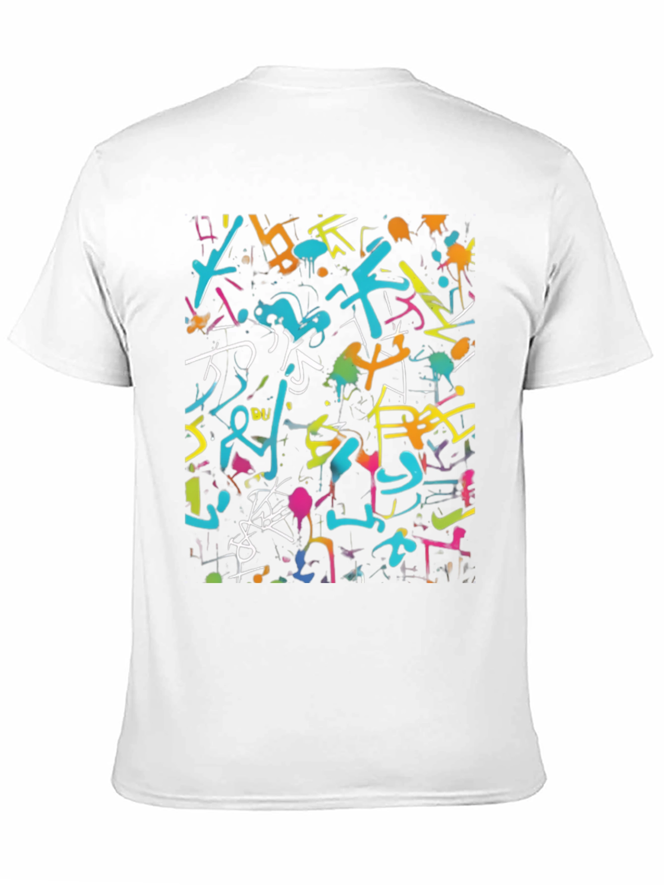 Abstract Graffiti Art Print Black T-Shirt