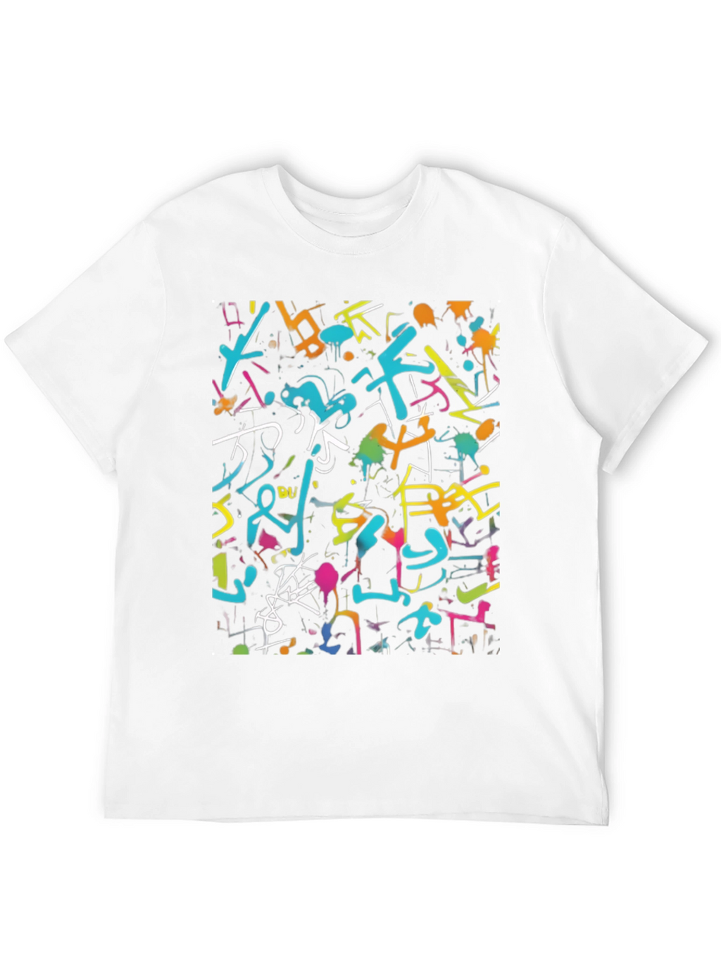 Abstract Graffiti Art Print Black T-Shirt