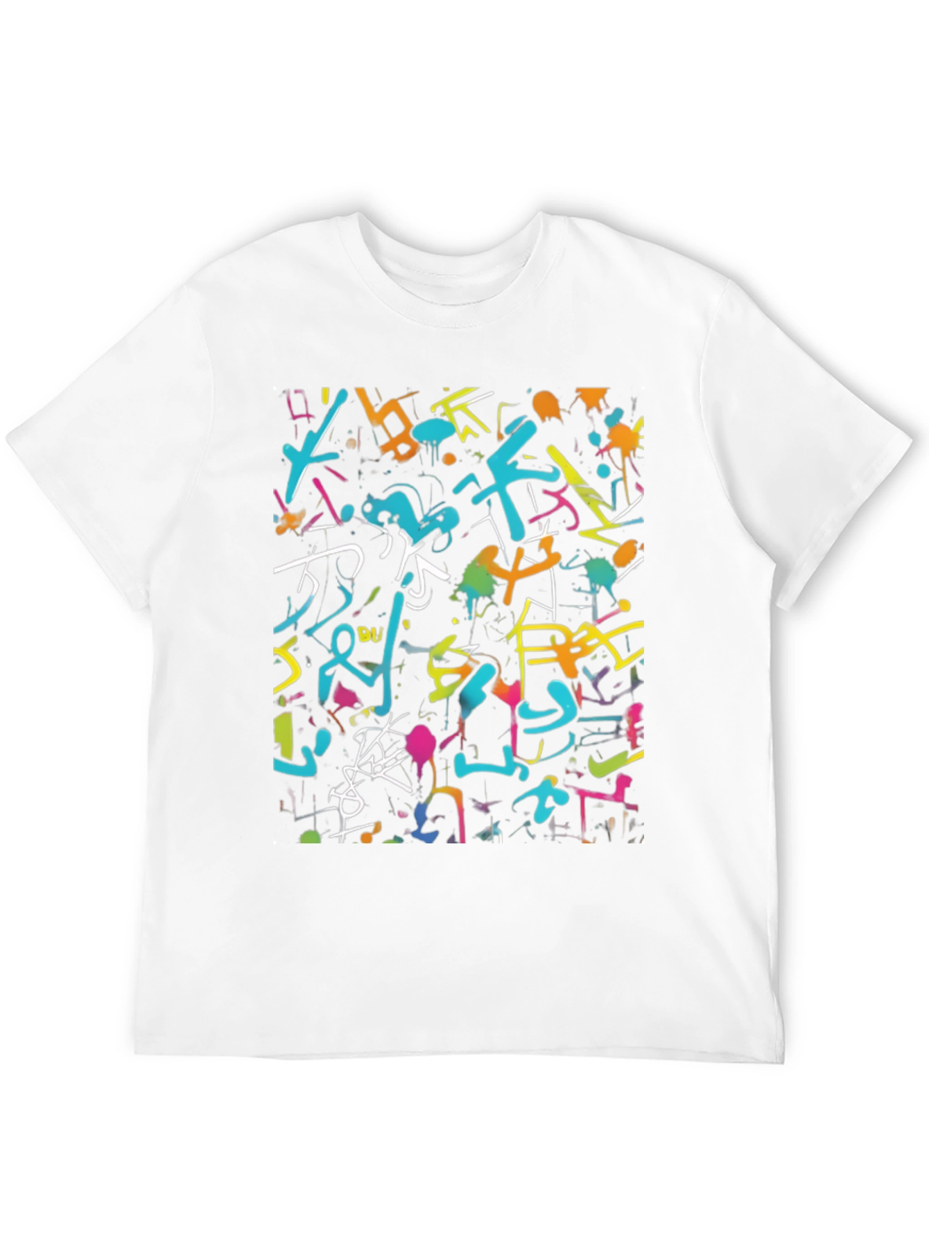 Abstract Graffiti Art Print Black T-Shirt