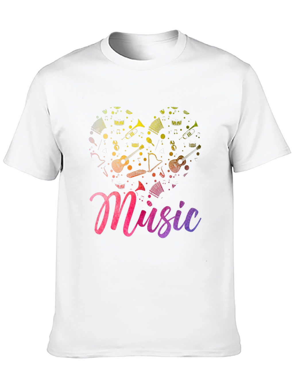 Music Heart Graphic Tee - Soft Black T-Shirt