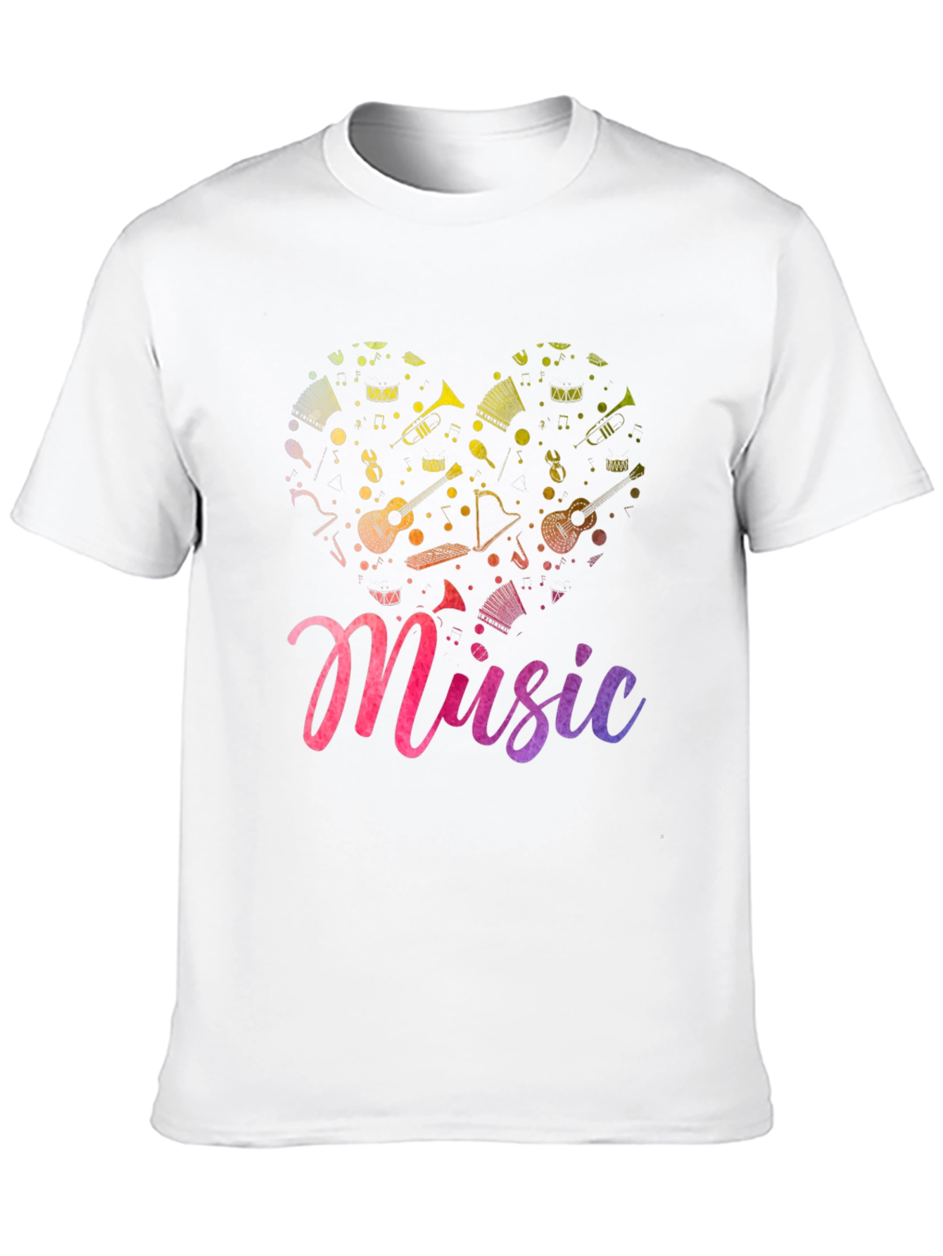 Music Heart Graphic Tee - Soft Black T-Shirt
