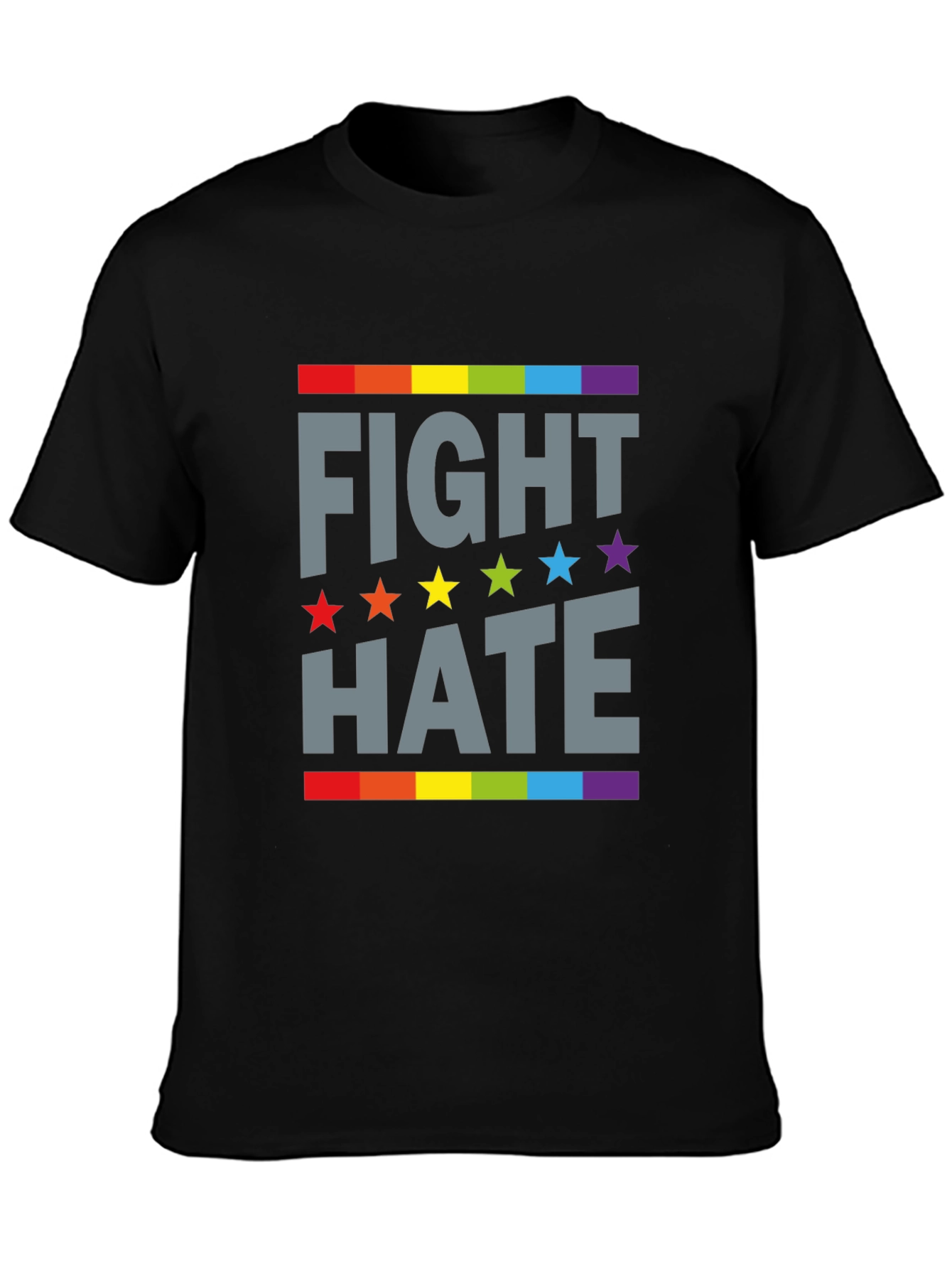 Fight Hate Pride T-Shirt - Colorful Star Design