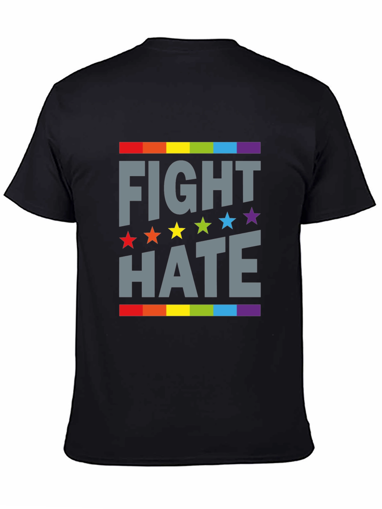 Fight Hate Pride T-Shirt - Colorful Star Design