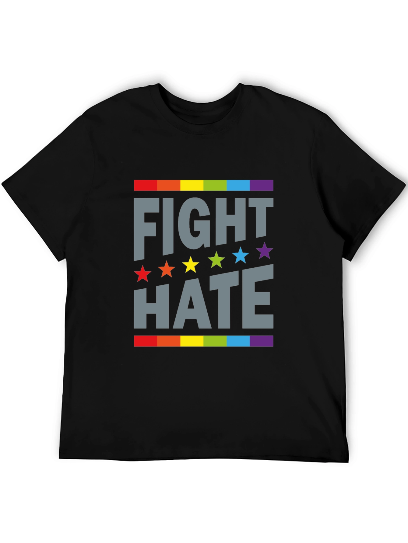 Fight Hate Pride T-Shirt - Colorful Star Design