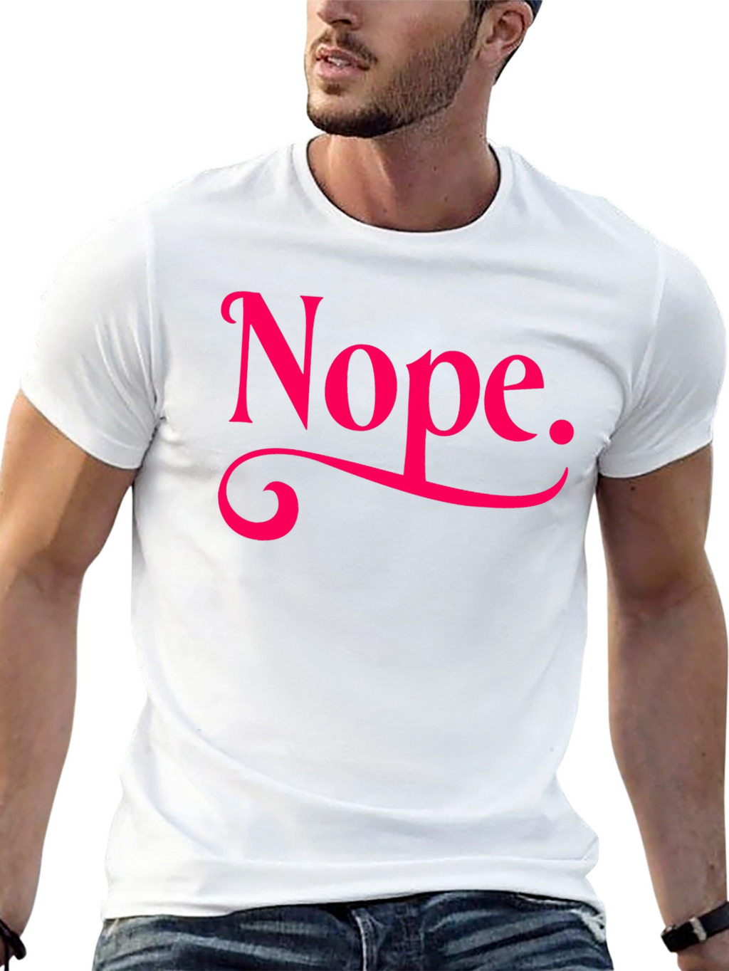 Nope. Graphic Tee - Casual Black T-Shirt