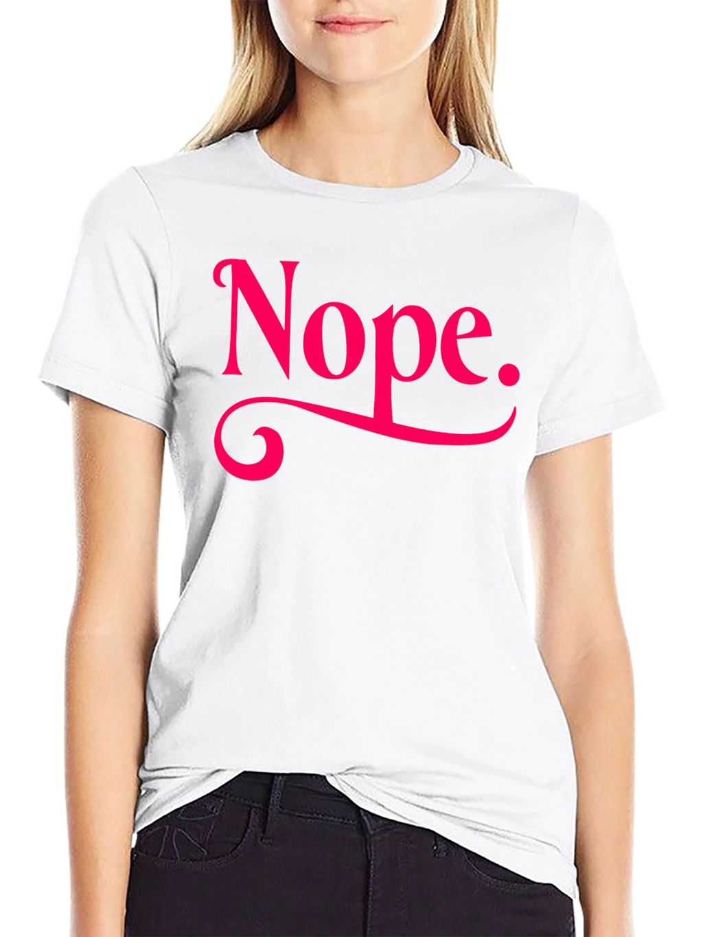 Nope. Graphic Tee - Casual Black T-Shirt