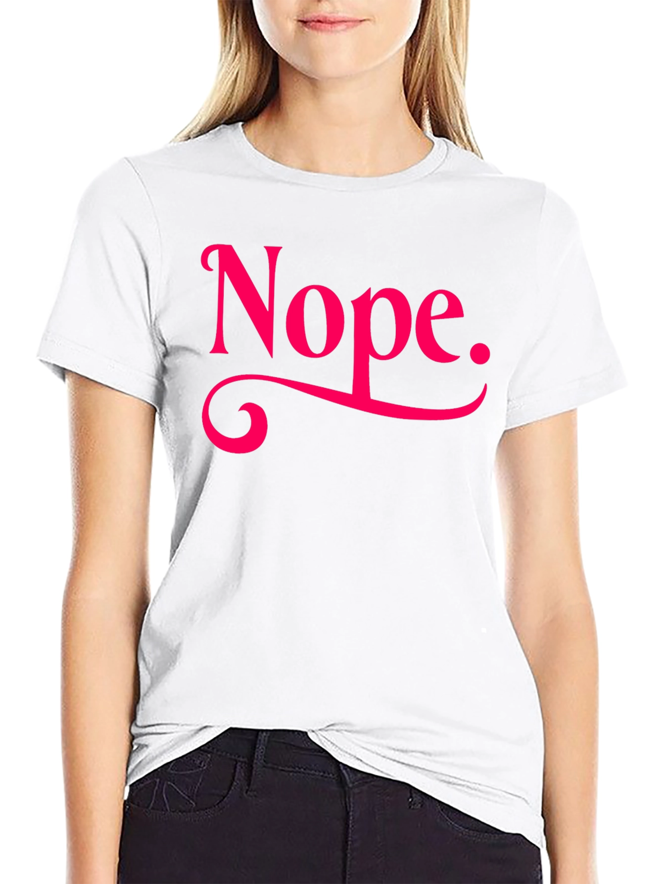Nope. Graphic Tee - Casual Black T-Shirt