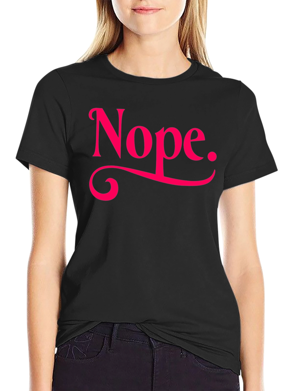 Nope. Graphic Tee - Casual Black T-Shirt