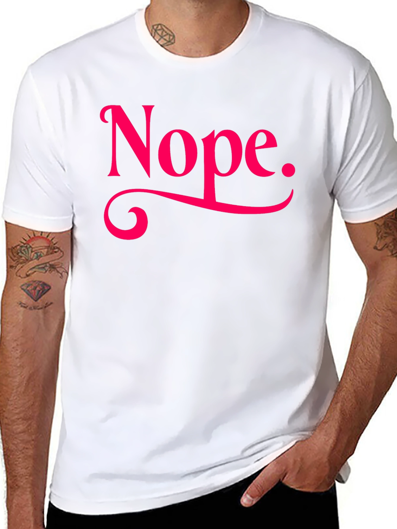 Nope. Graphic Tee - Casual Black T-Shirt