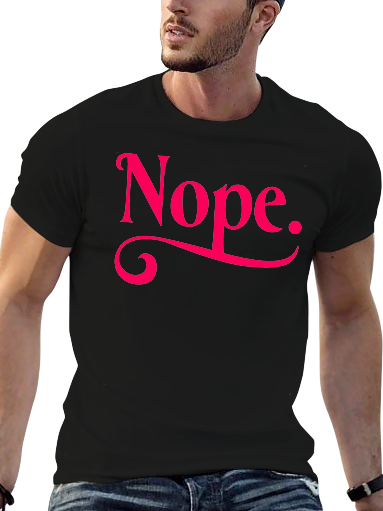 Nope. Graphic Tee - Casual Black T-Shirt