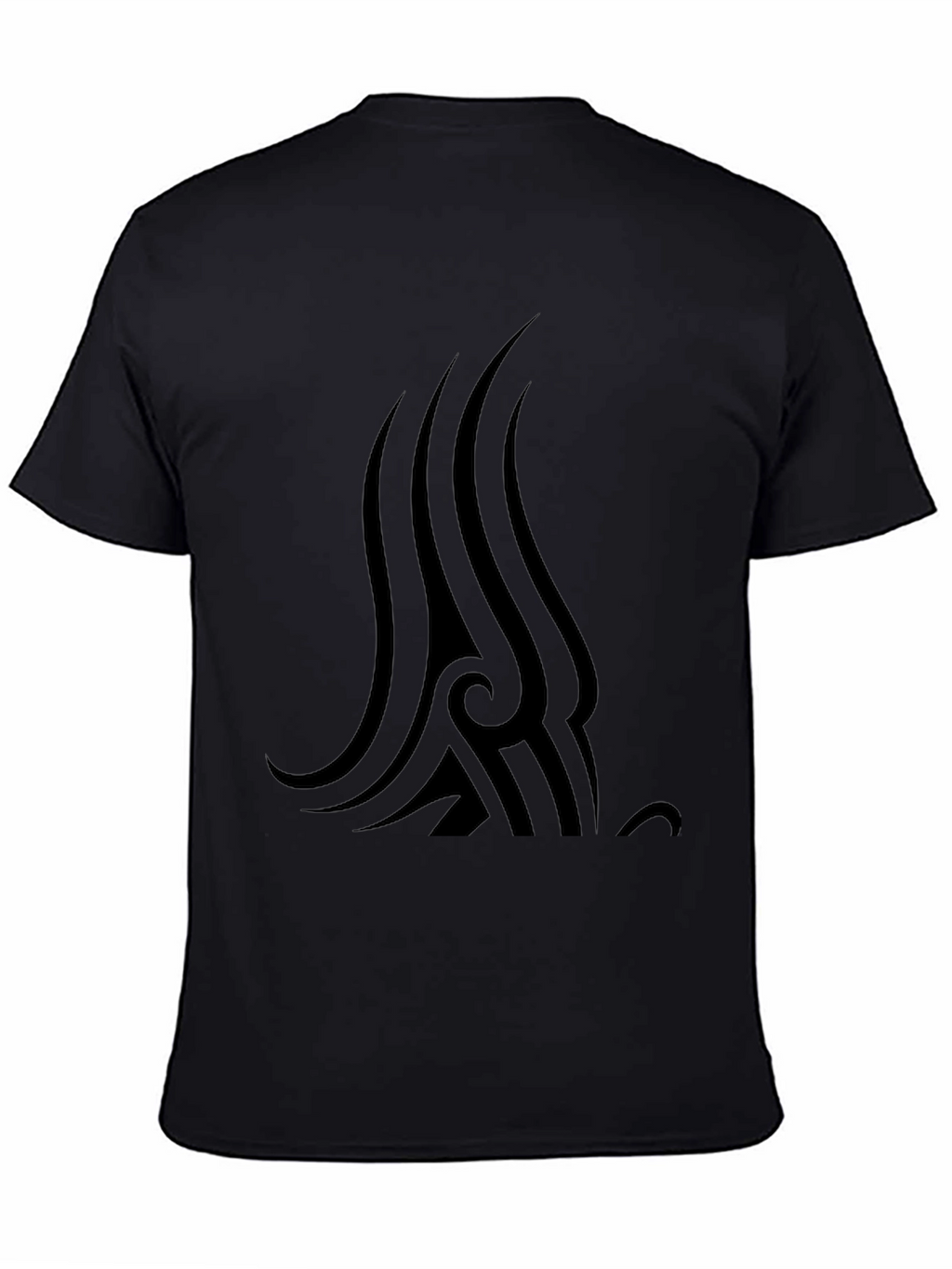Mens Black T-Shirt with Tribal Graphic Print