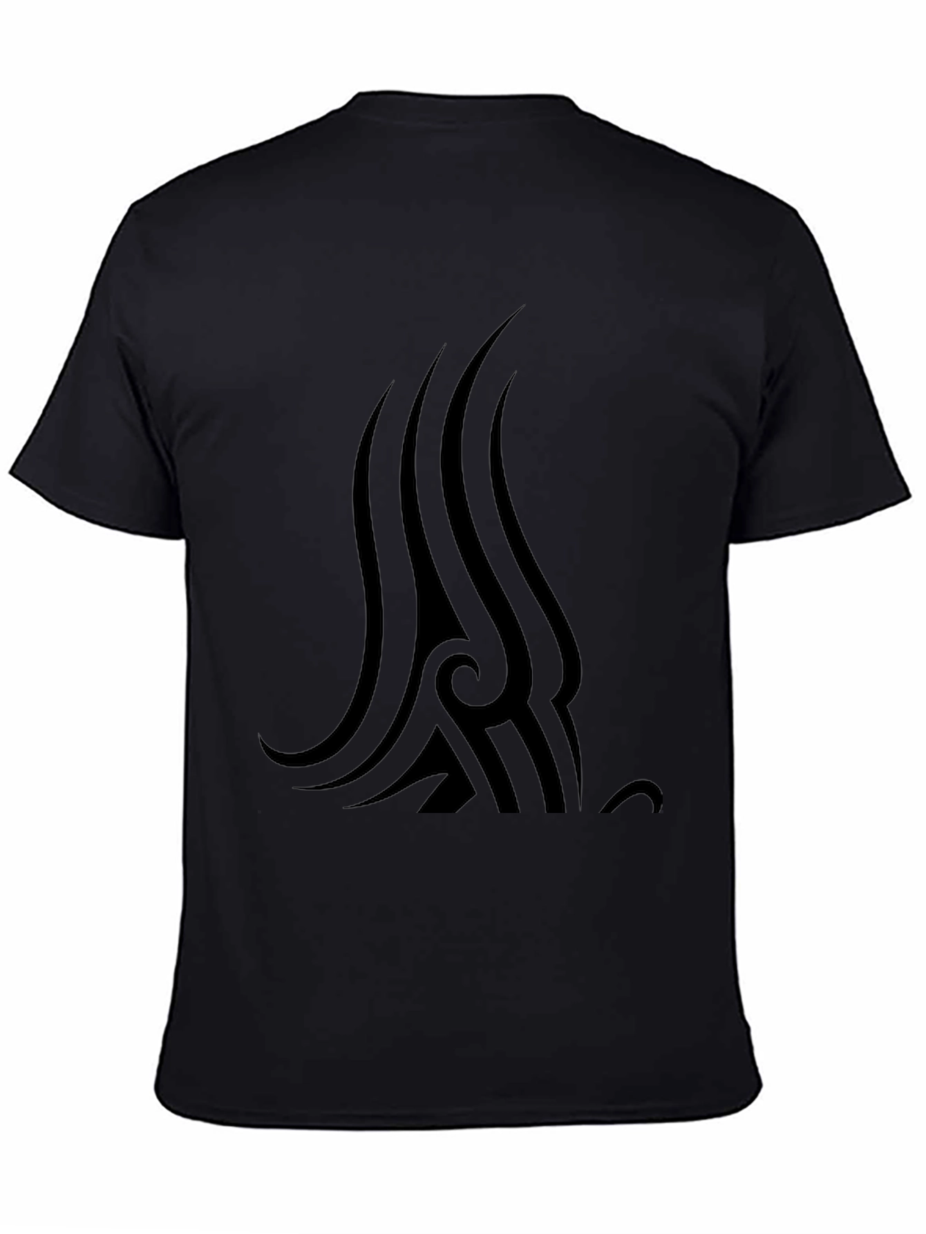 Mens Black T-Shirt with Tribal Graphic Print