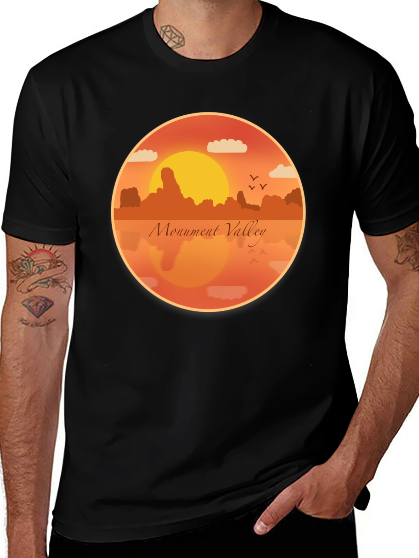 Monument Valley Graphic Tee - Retro Desert Sunset T-Shirt