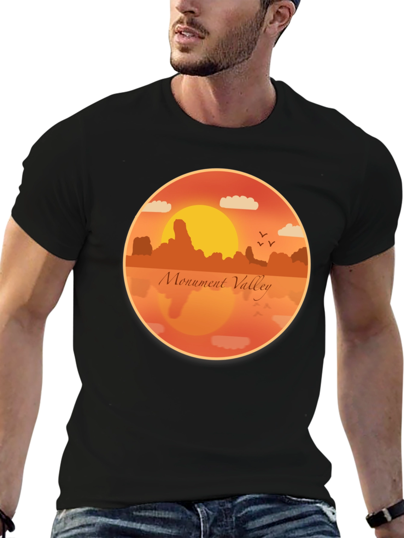 Monument Valley Graphic Tee - Retro Desert Sunset T-Shirt