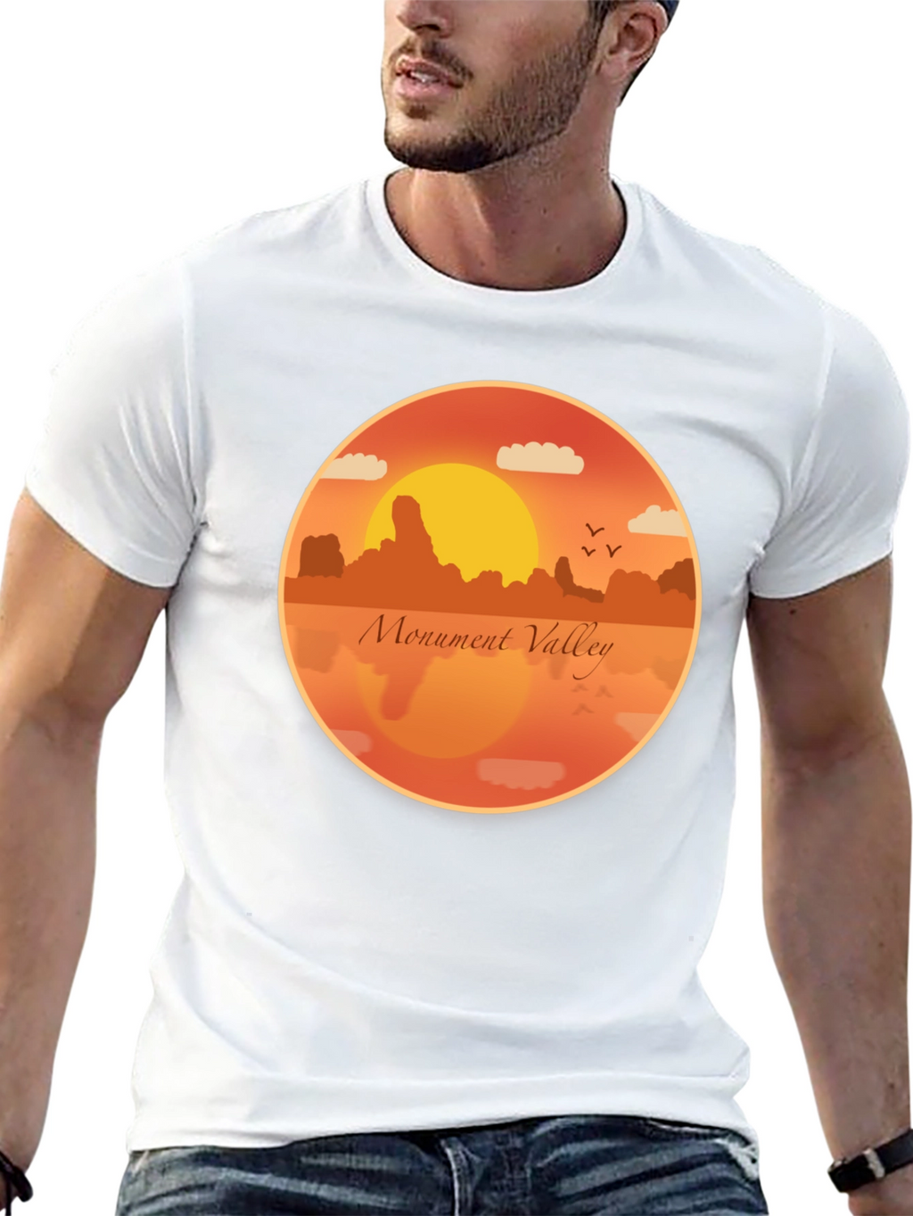Monument Valley Graphic Tee - Retro Desert Sunset T-Shirt