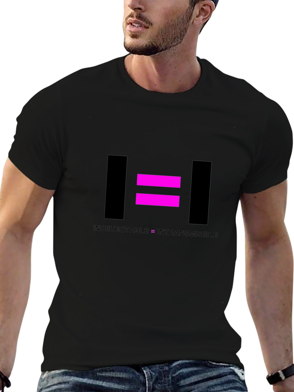 Undetectable = Untransmissible Black T-Shirt