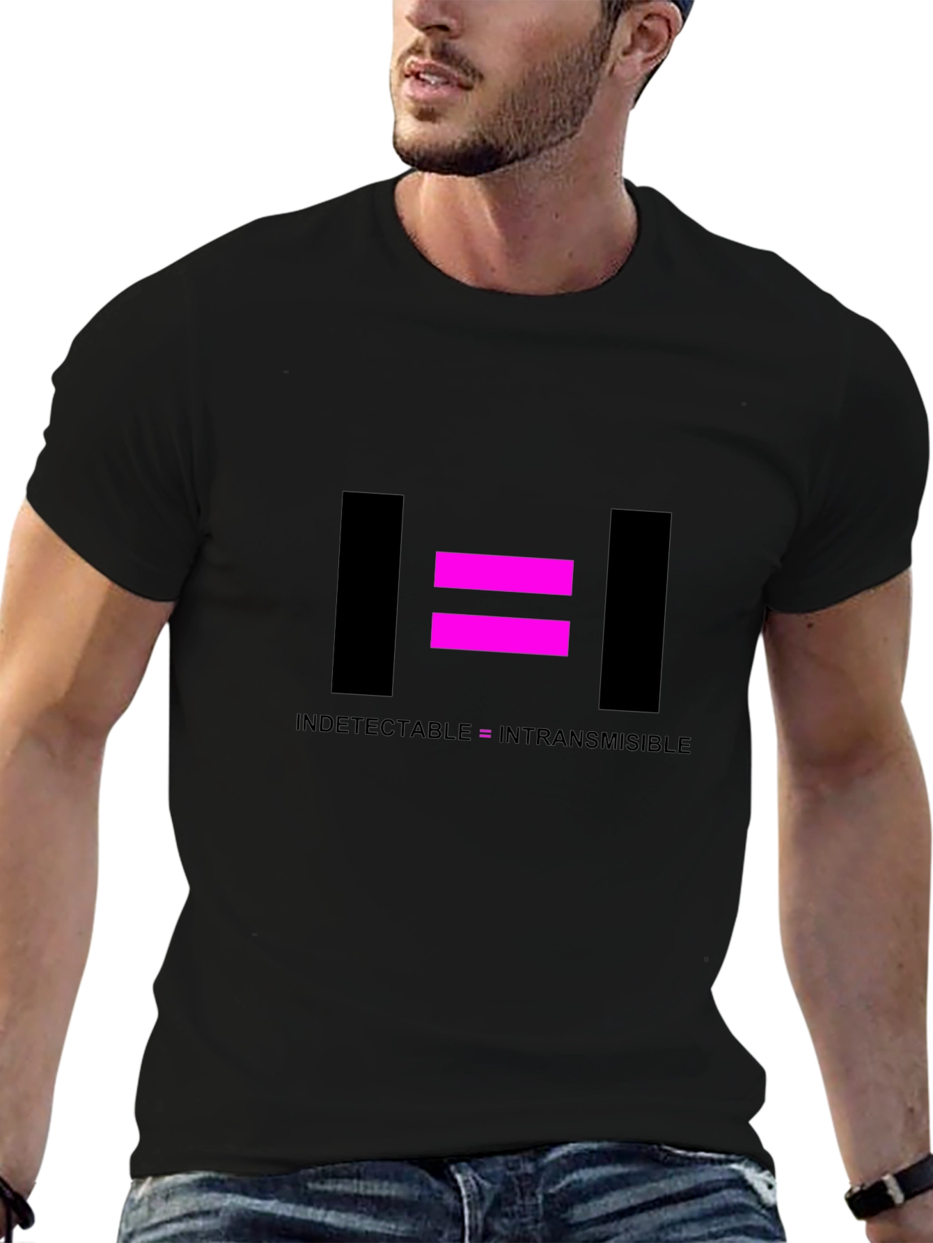 Undetectable = Untransmissible Black T-Shirt