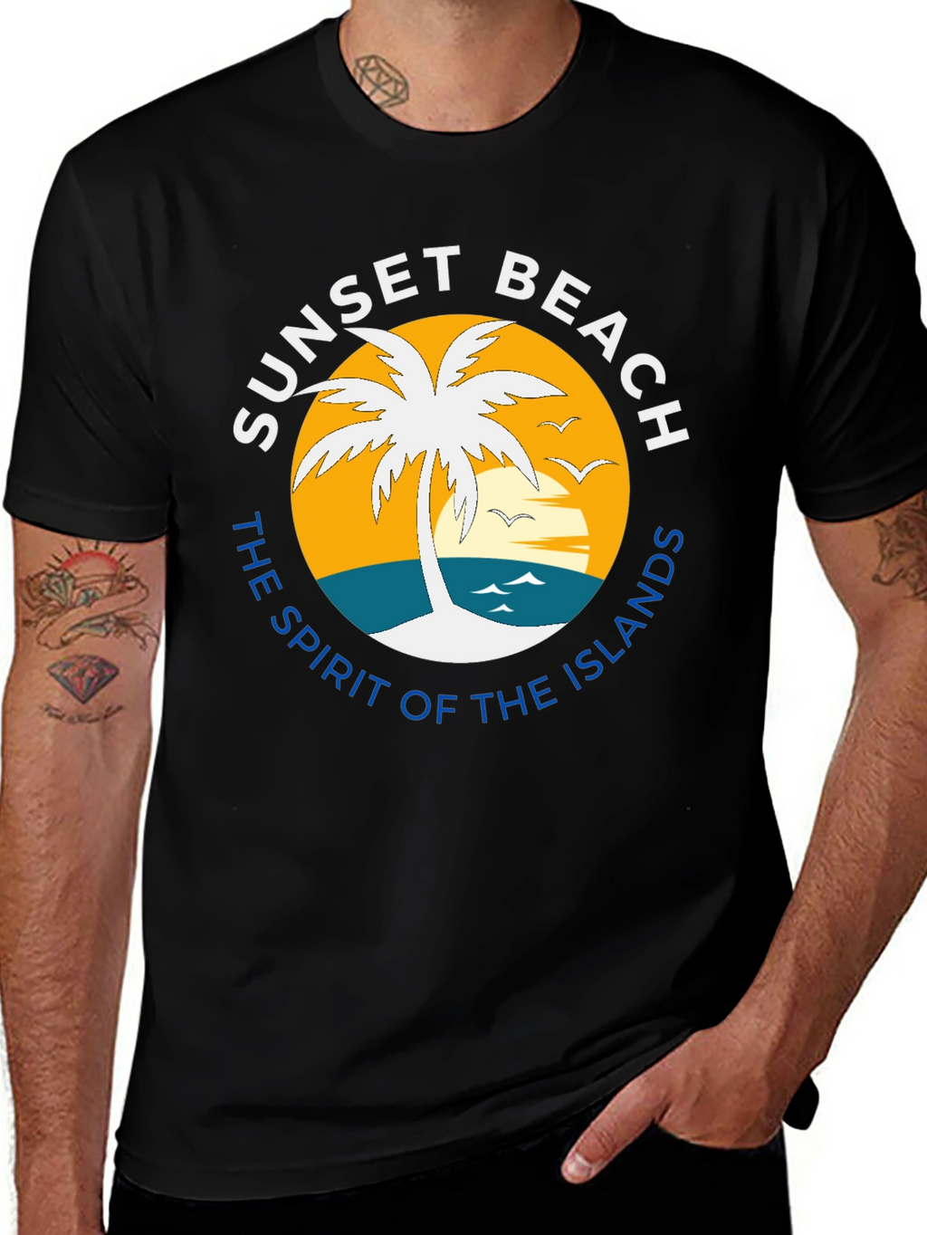 Sunset Beach T-Shirt - Tropical Island Vibes