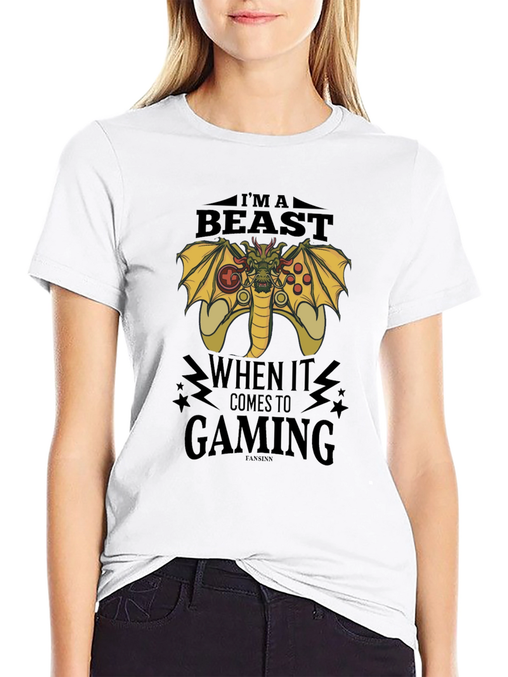 Gamer Beast T-Shirt - Dragon Gaming Controller Design