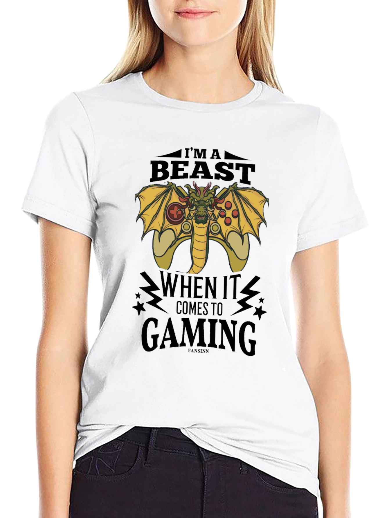 Gamer Beast T-Shirt - Dragon Gaming Controller Design