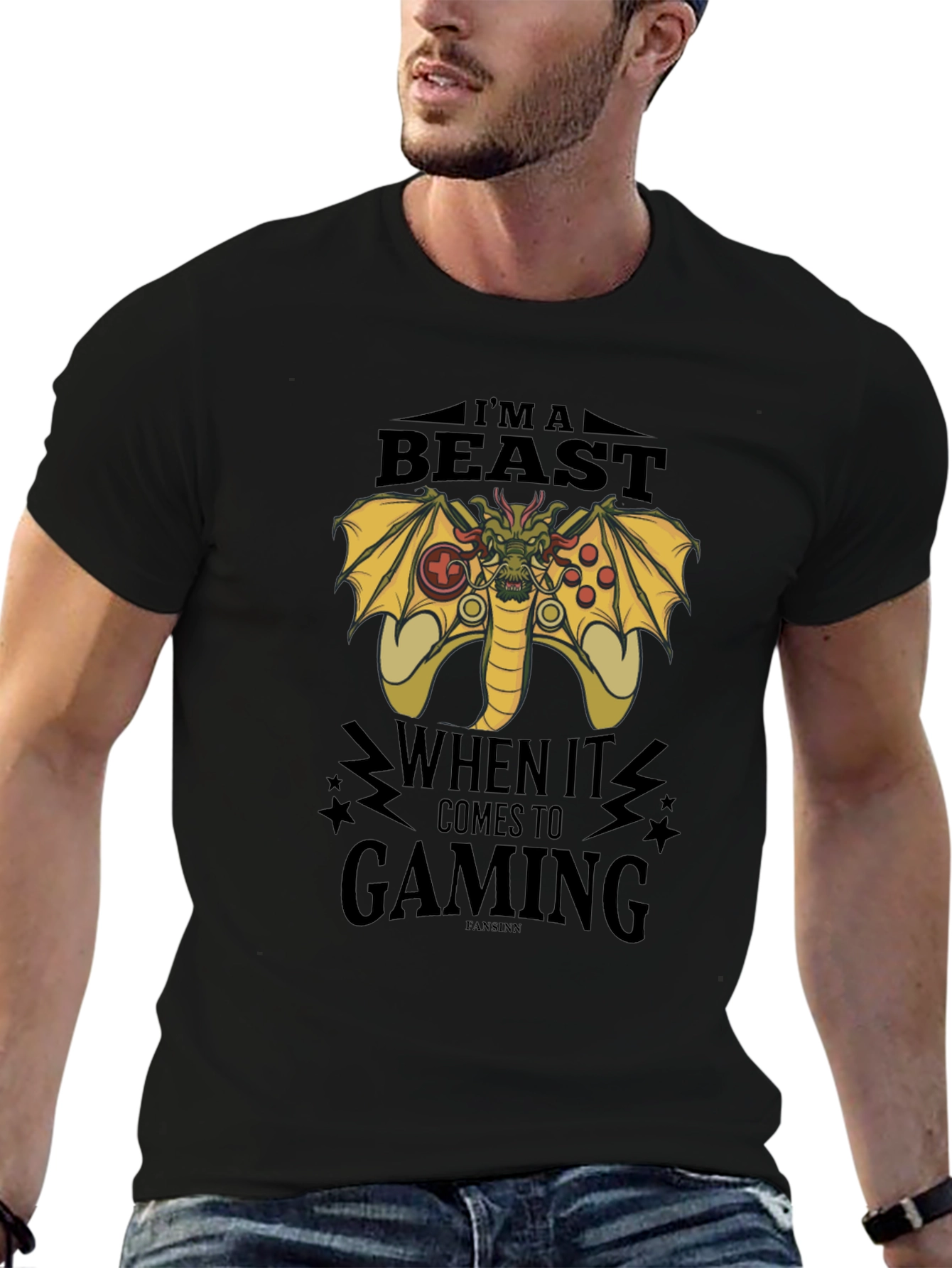 Gamer Beast T-Shirt - Dragon Gaming Controller Design