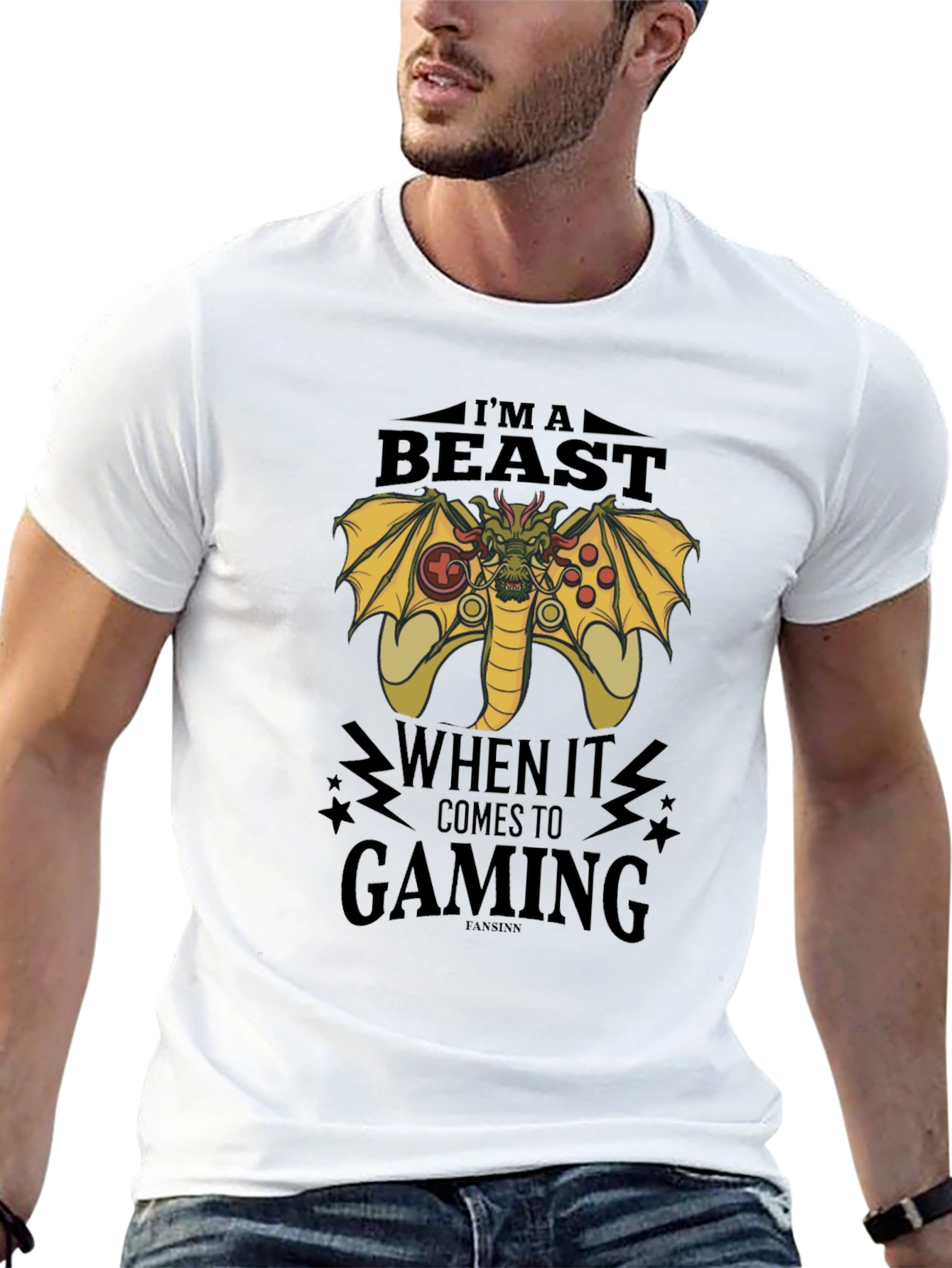 Gamer Beast T-Shirt - Dragon Gaming Controller Design