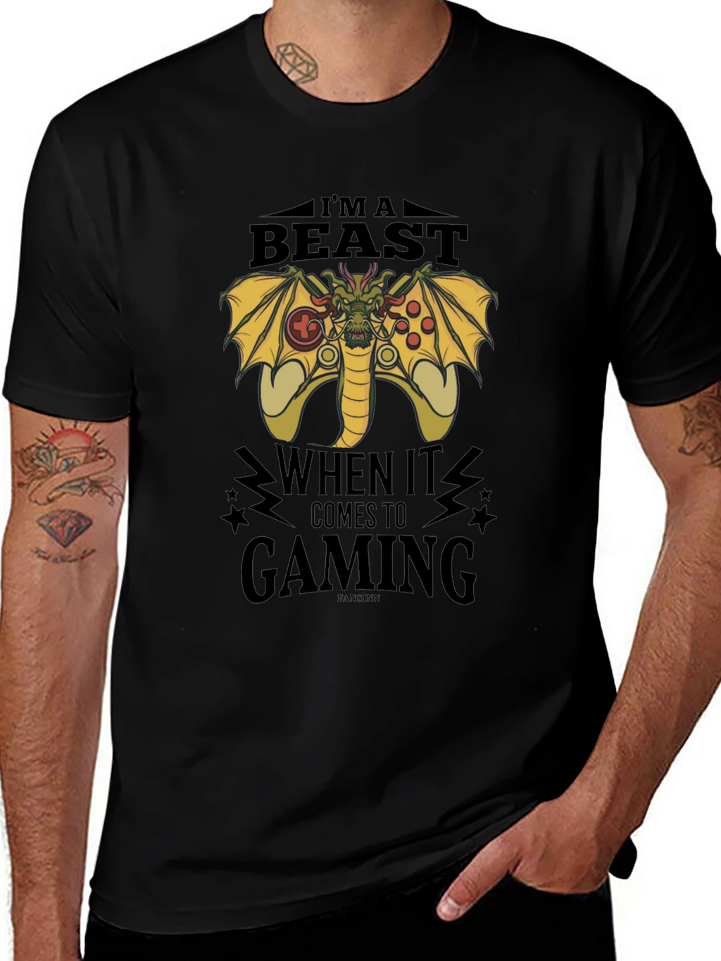 Gamer Beast T-Shirt - Dragon Gaming Controller Design
