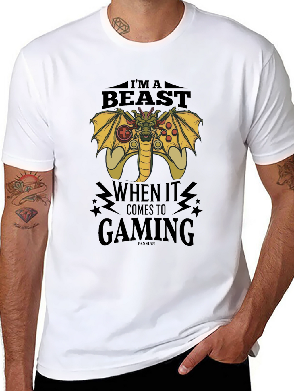Gamer Beast T-Shirt - Dragon Gaming Controller Design