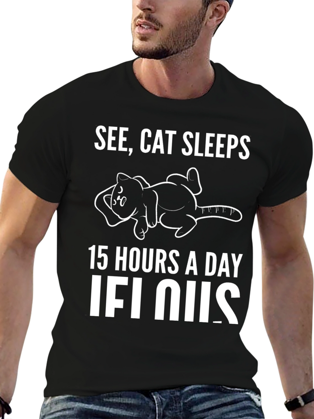 See Cat Sleeps Graphic T-Shirt