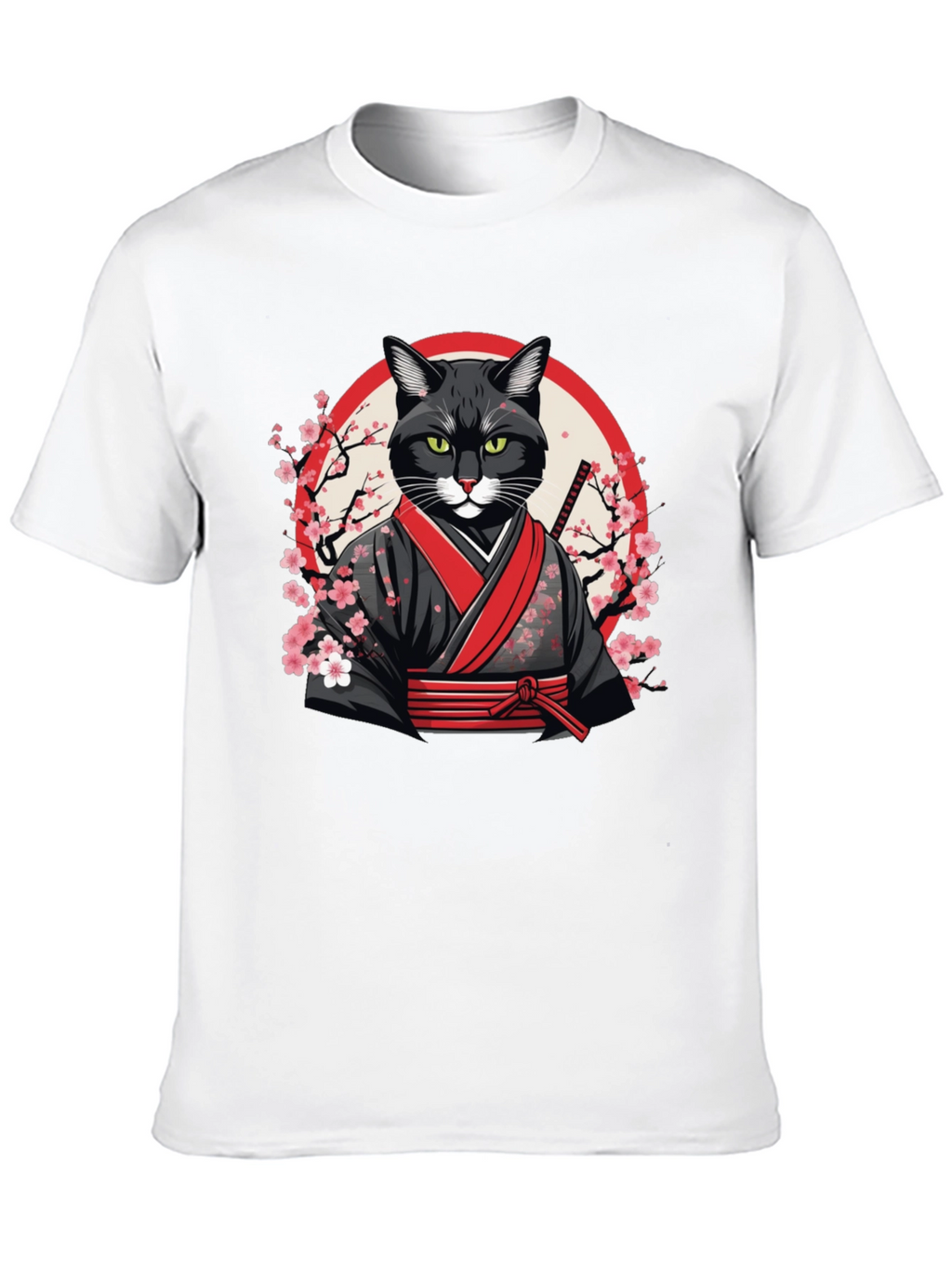 Samurai Cat T-Shirt - Unique Graphic Tee