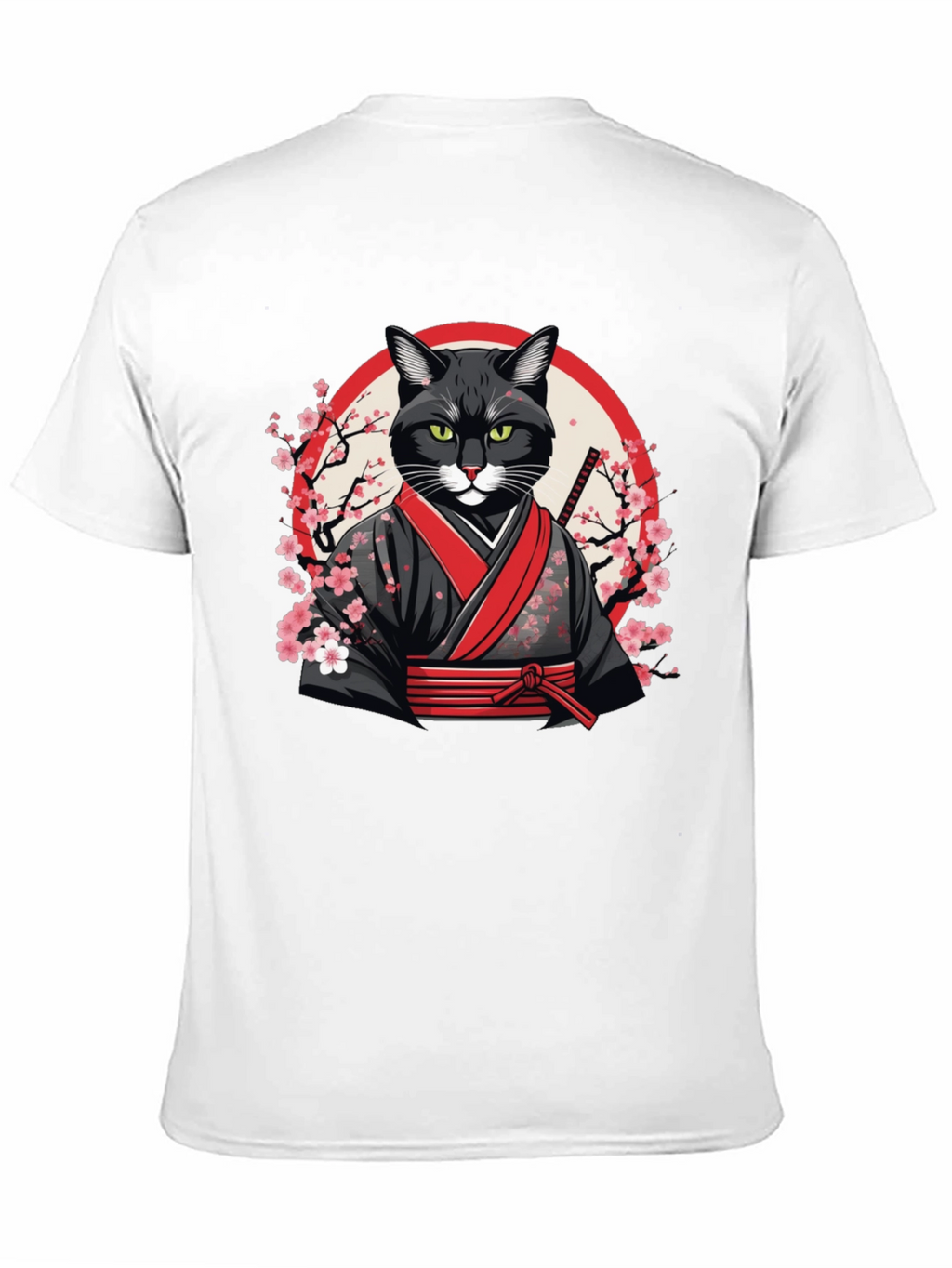Samurai Cat T-Shirt - Unique Graphic Tee