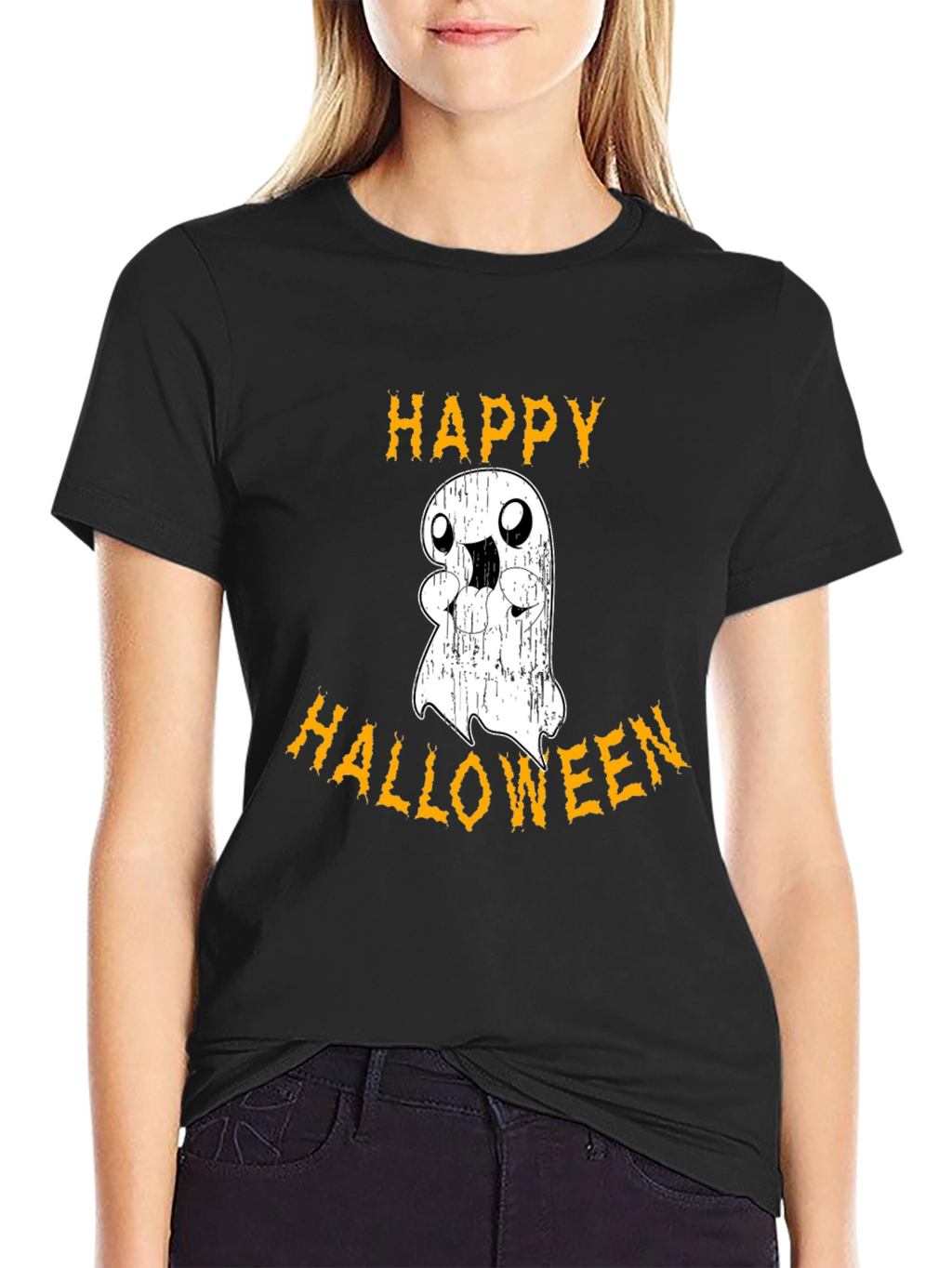 Happy Halloween Ghost Graphic T-Shirt