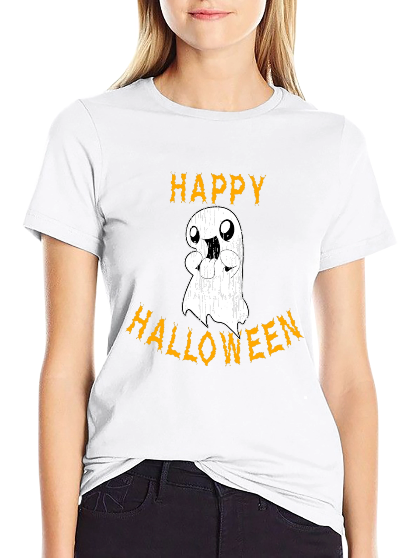 Happy Halloween Ghost Graphic T-Shirt