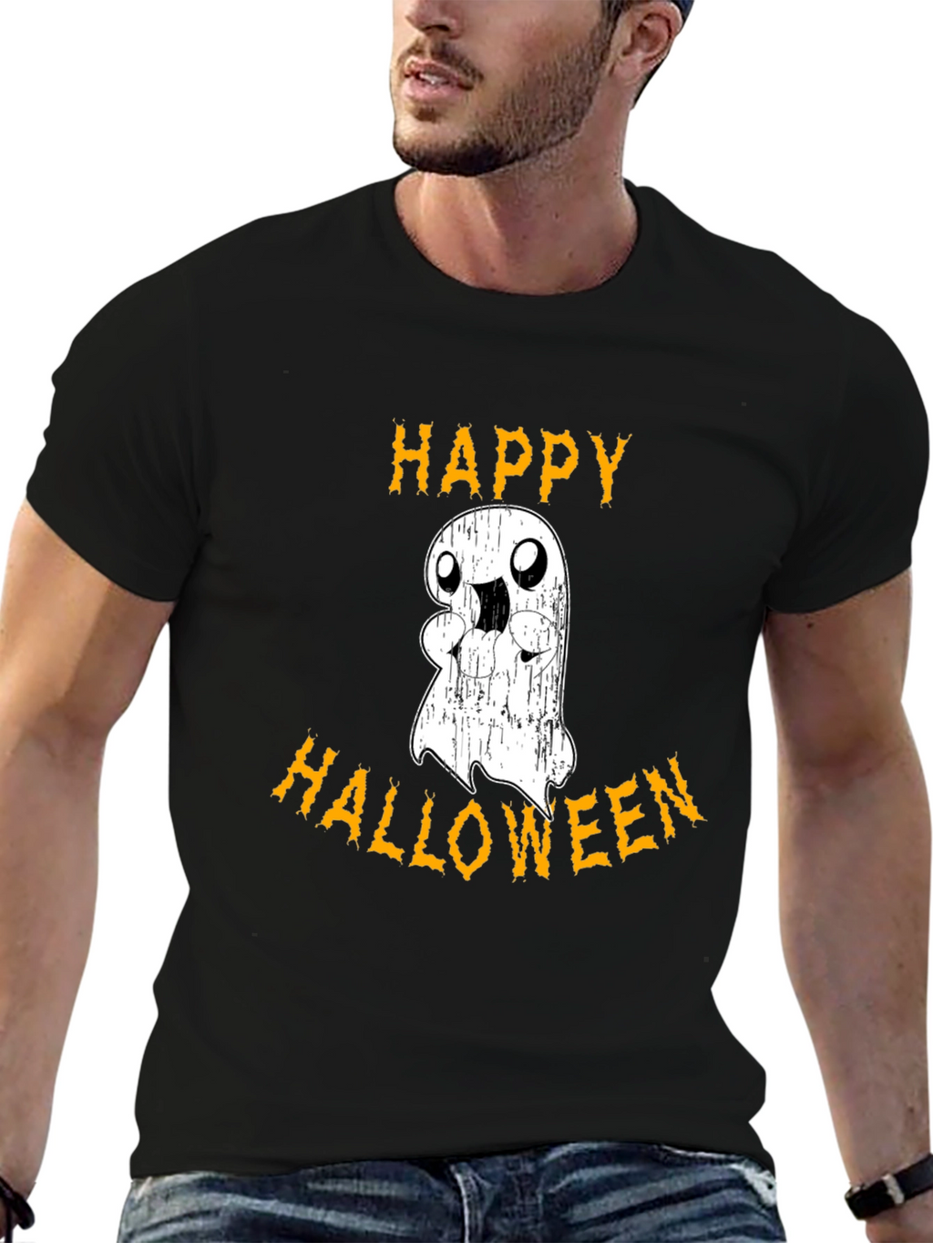 Happy Halloween Ghost Graphic T-Shirt