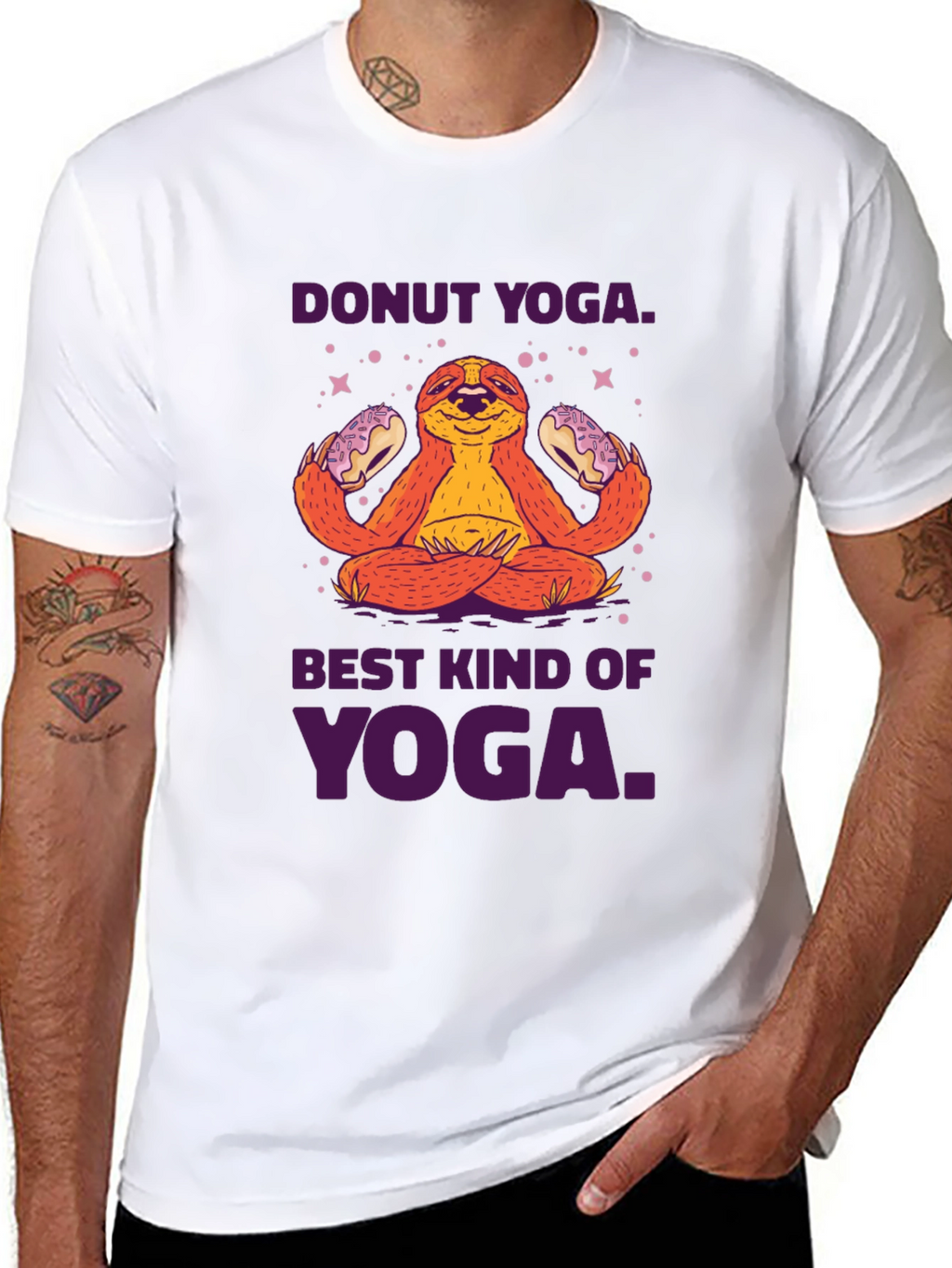 Donut Yoga Sloth Graphic Tee