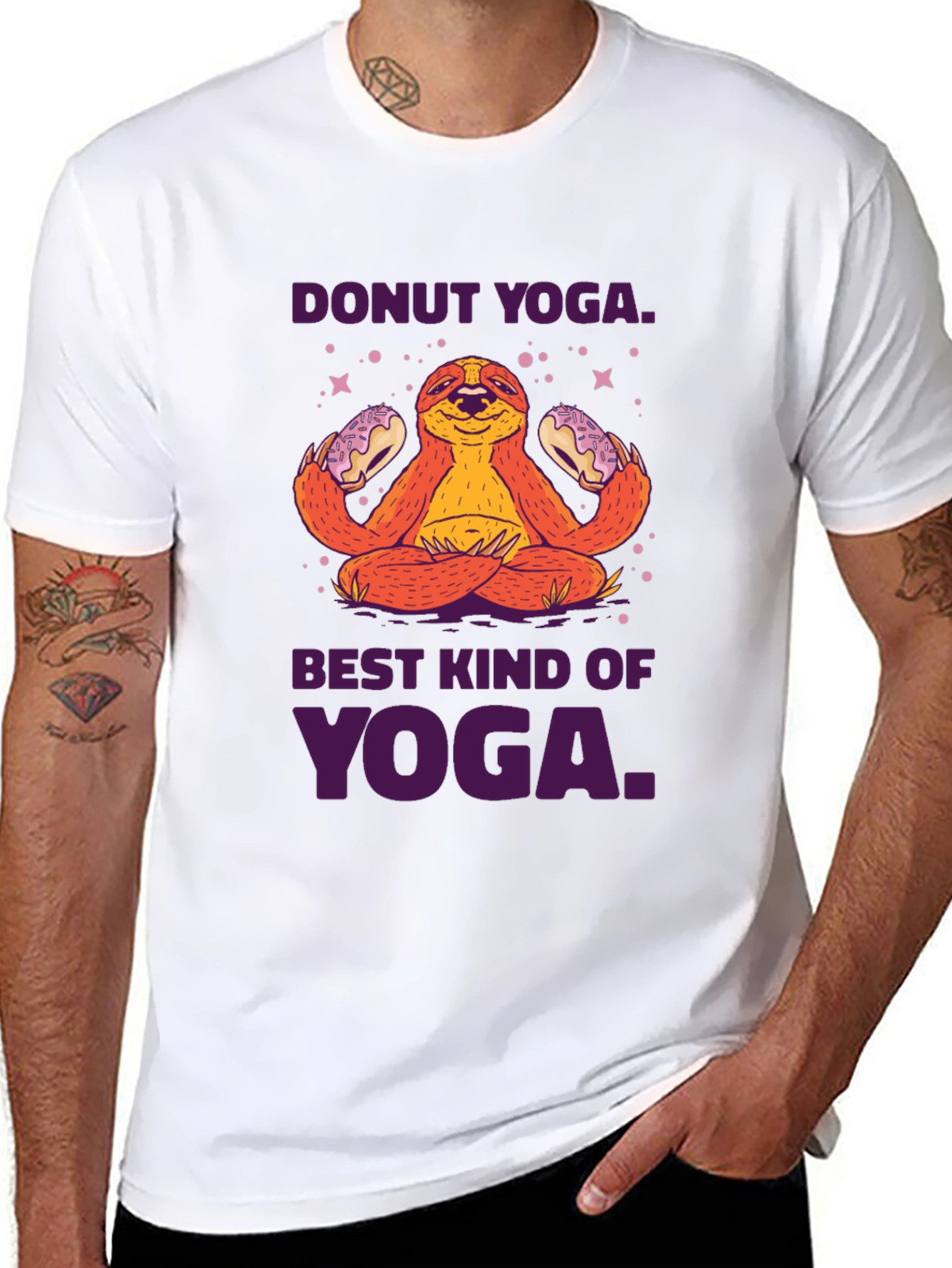Donut Yoga Sloth Graphic Tee